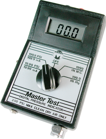 Hand Held Digital Pressure Indicator with LCD readout and quick-connect pressure fitting